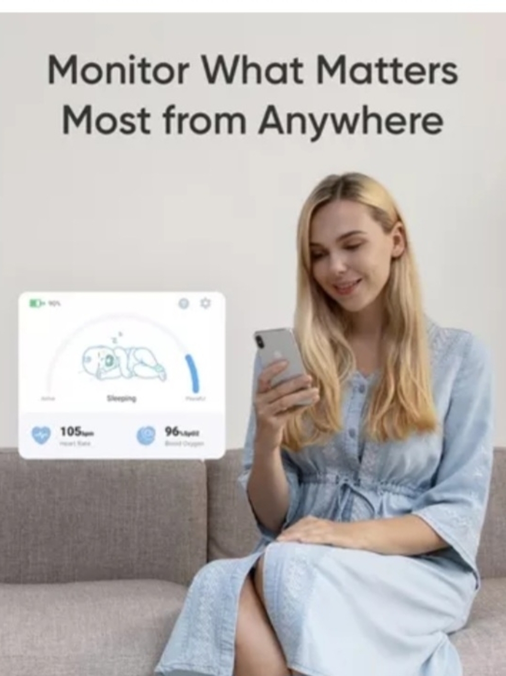 EUFY S320 Smart Sock in Light Blue - Baby Heart Monitor - Picture 2 of 12